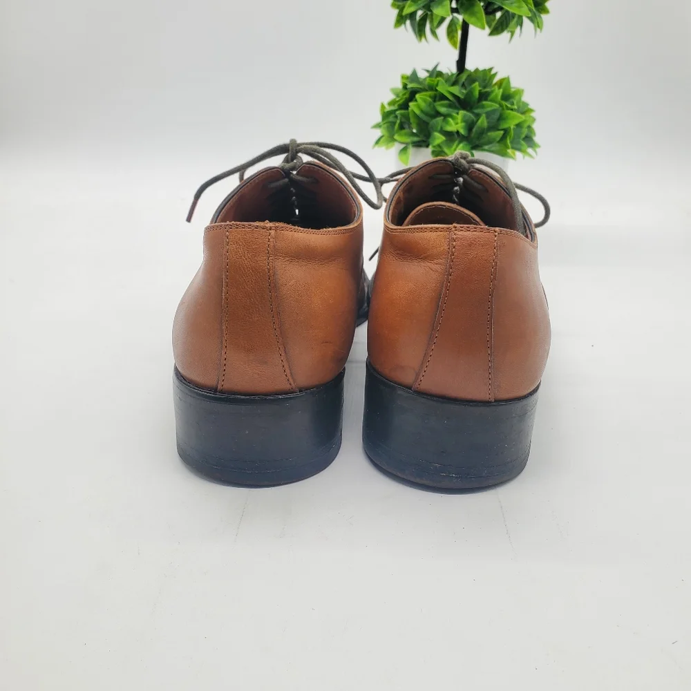 ◇◇ Saks Fifth Avenue Mens Leather Oxford Cap Toe Shoes Size 10.5